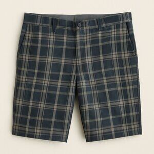 JCrew Madras Flat Front Shorts 31 Blue Green